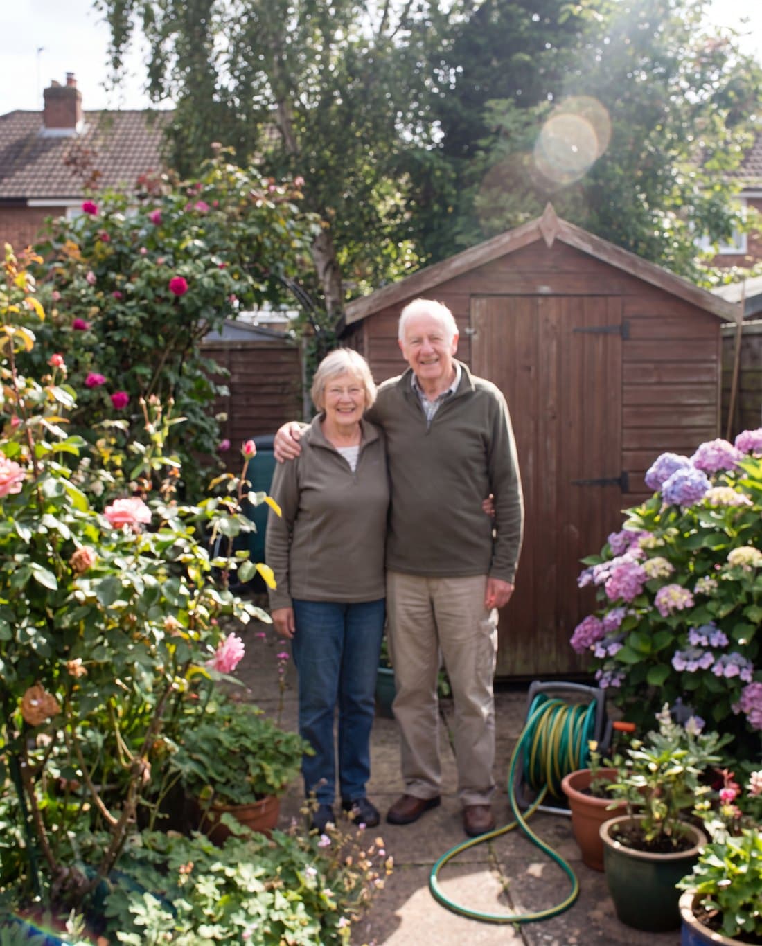 The reference photograph of a couple, before painting