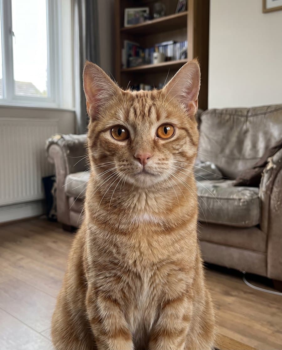 The reference photograph of a ginger cat