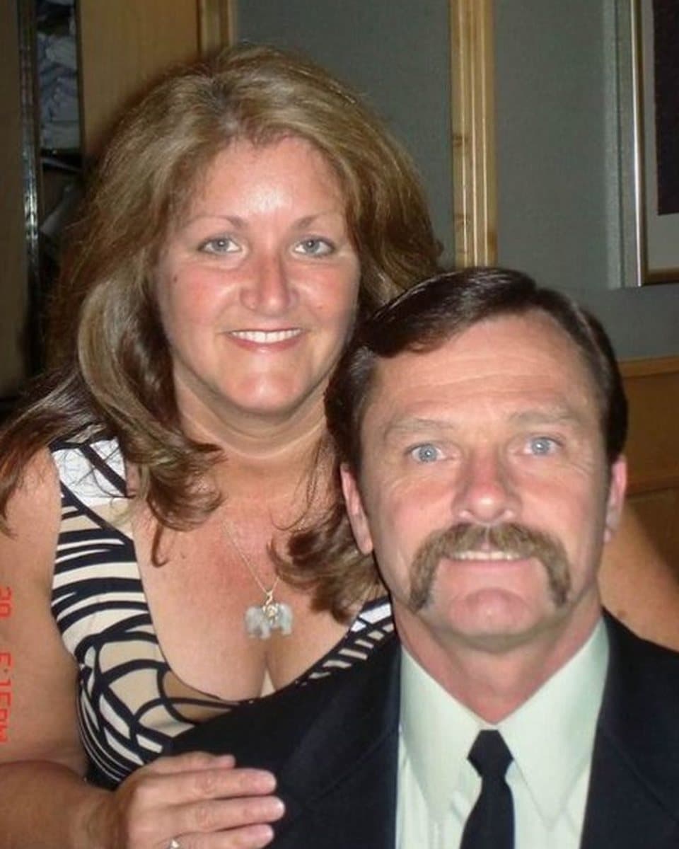 The photograph of a smiling couple that the painting was made from