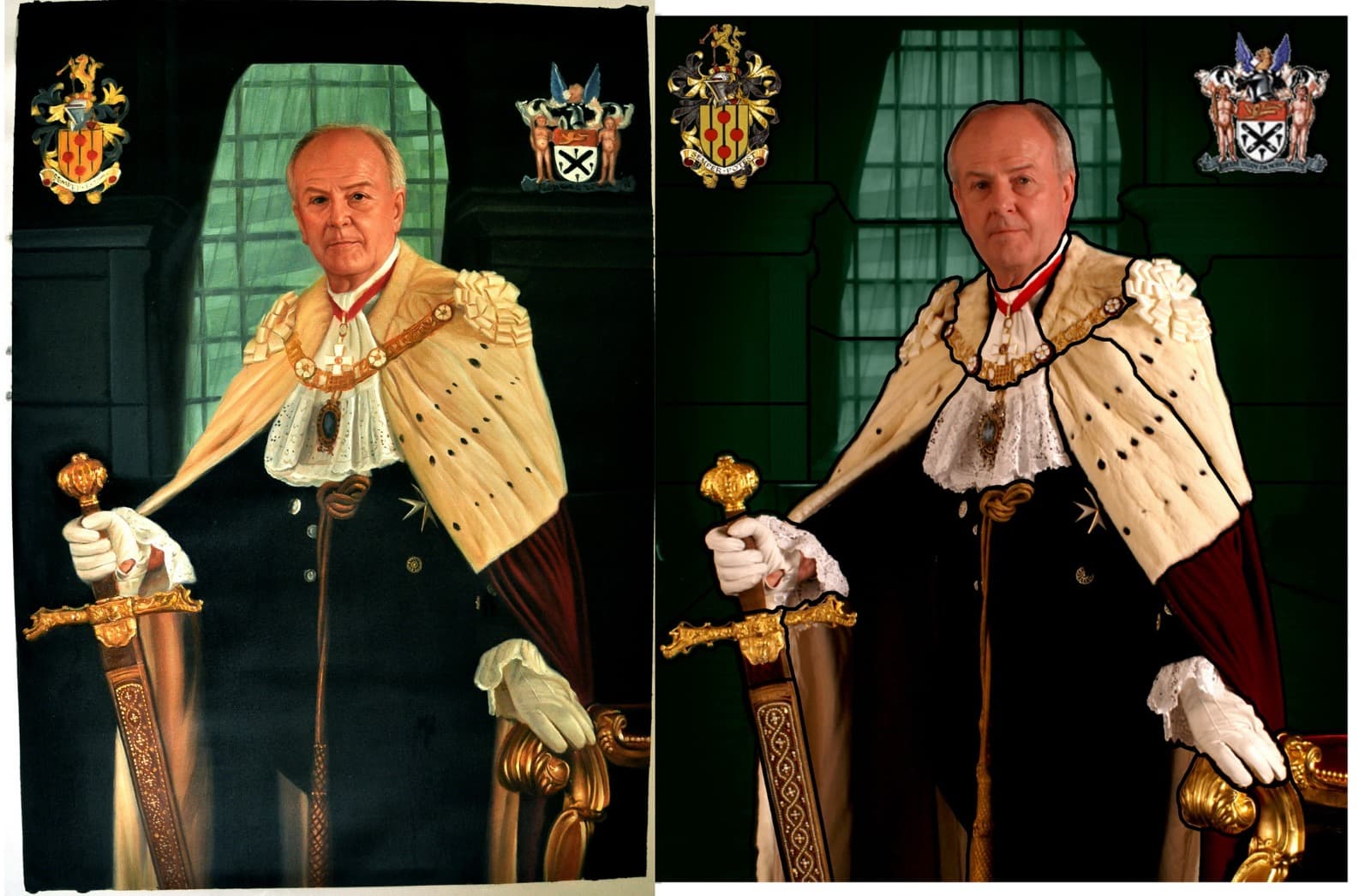 Dignitary Official Robes Sword Portrait