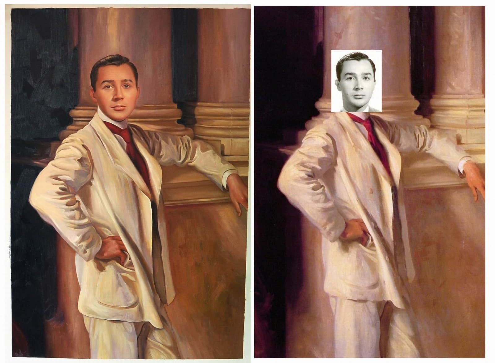 Face Classical White Suit Portrait