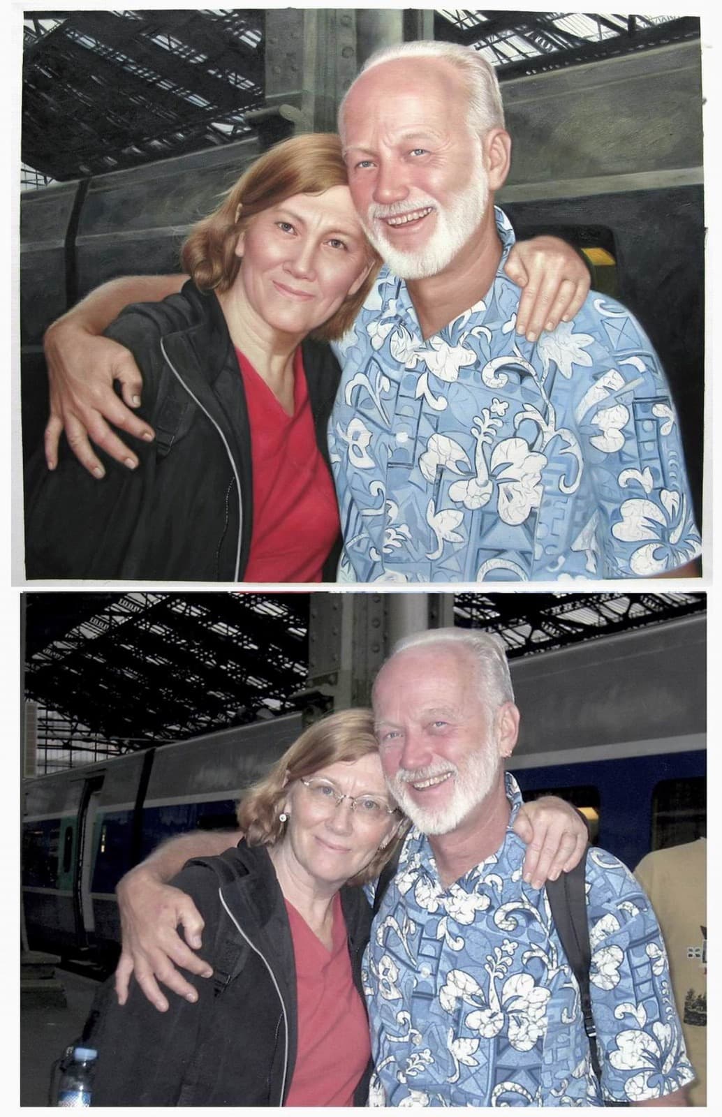 Older Couple Train Station