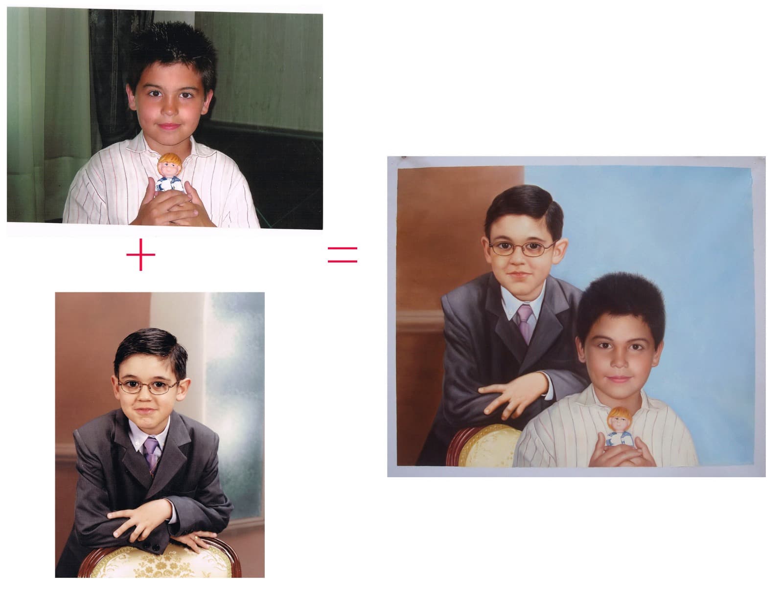 Real customer commission — Two Boys Composite Portrait