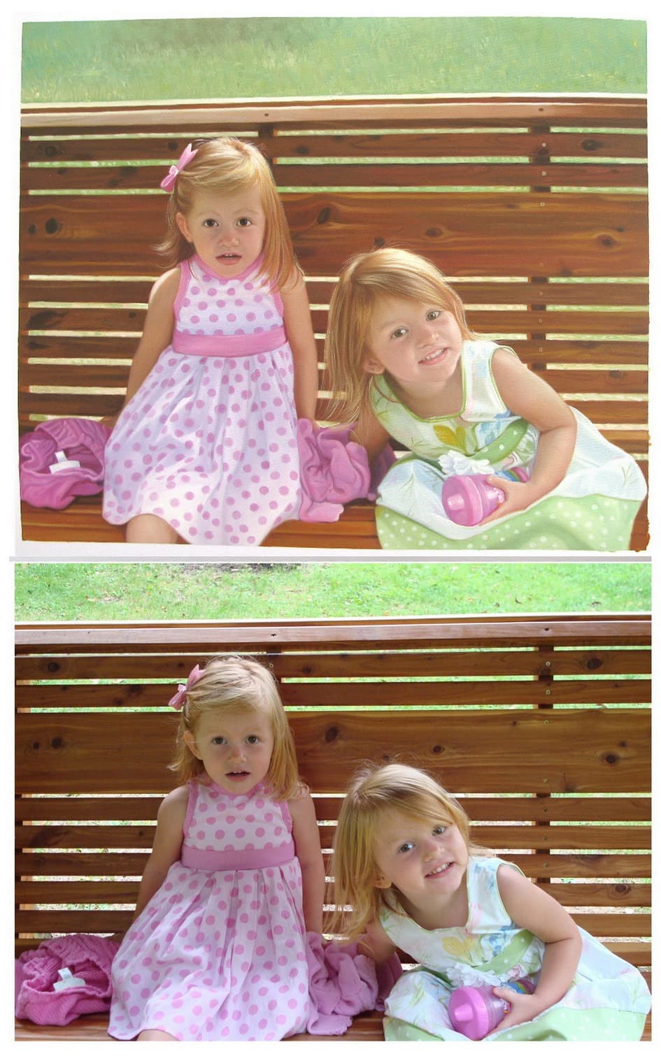 Two Little Girls Bench