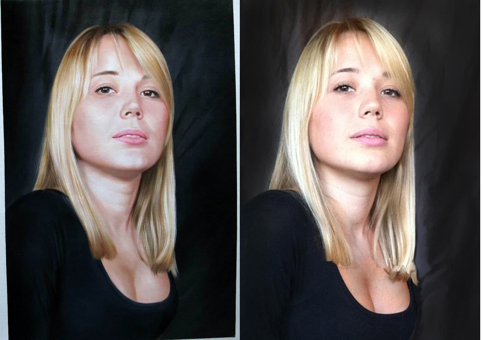 Woman Blonde Portrait Black Top