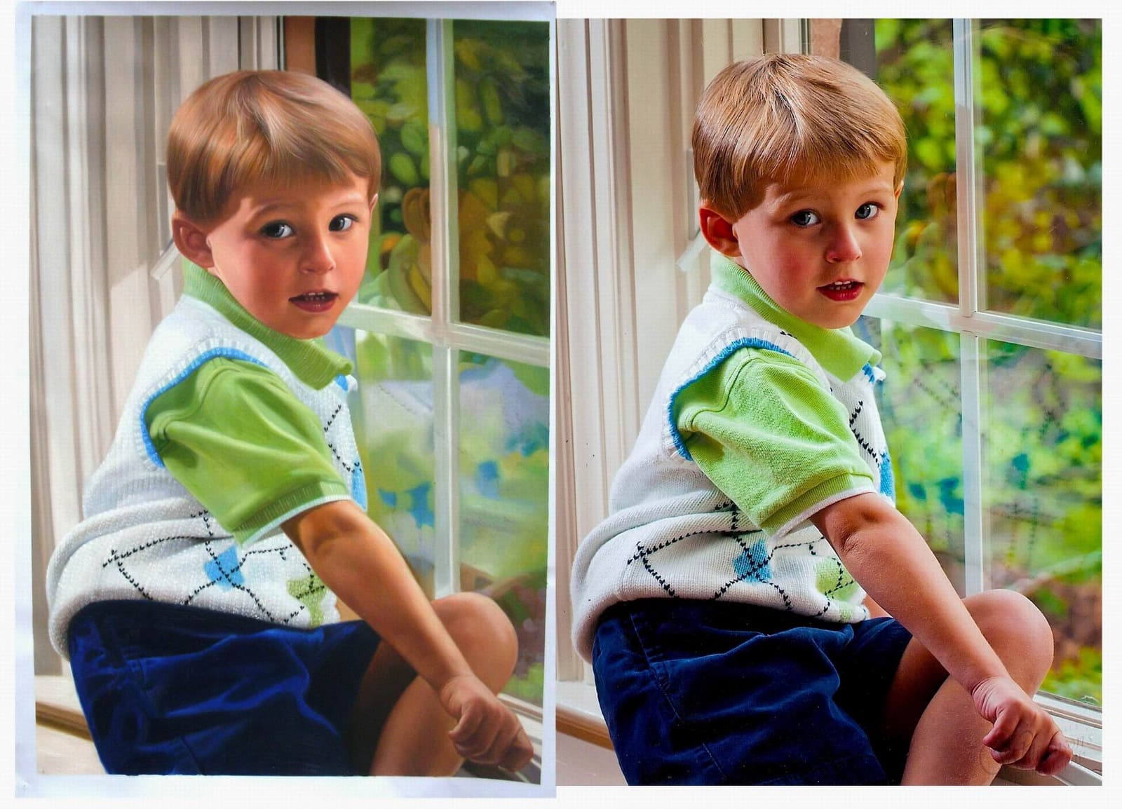 Young Boy Windowsill Portrait