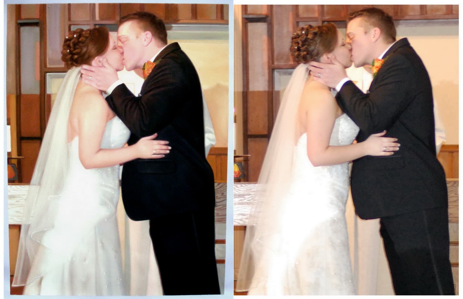 Wedding Bride Groom Kiss Church