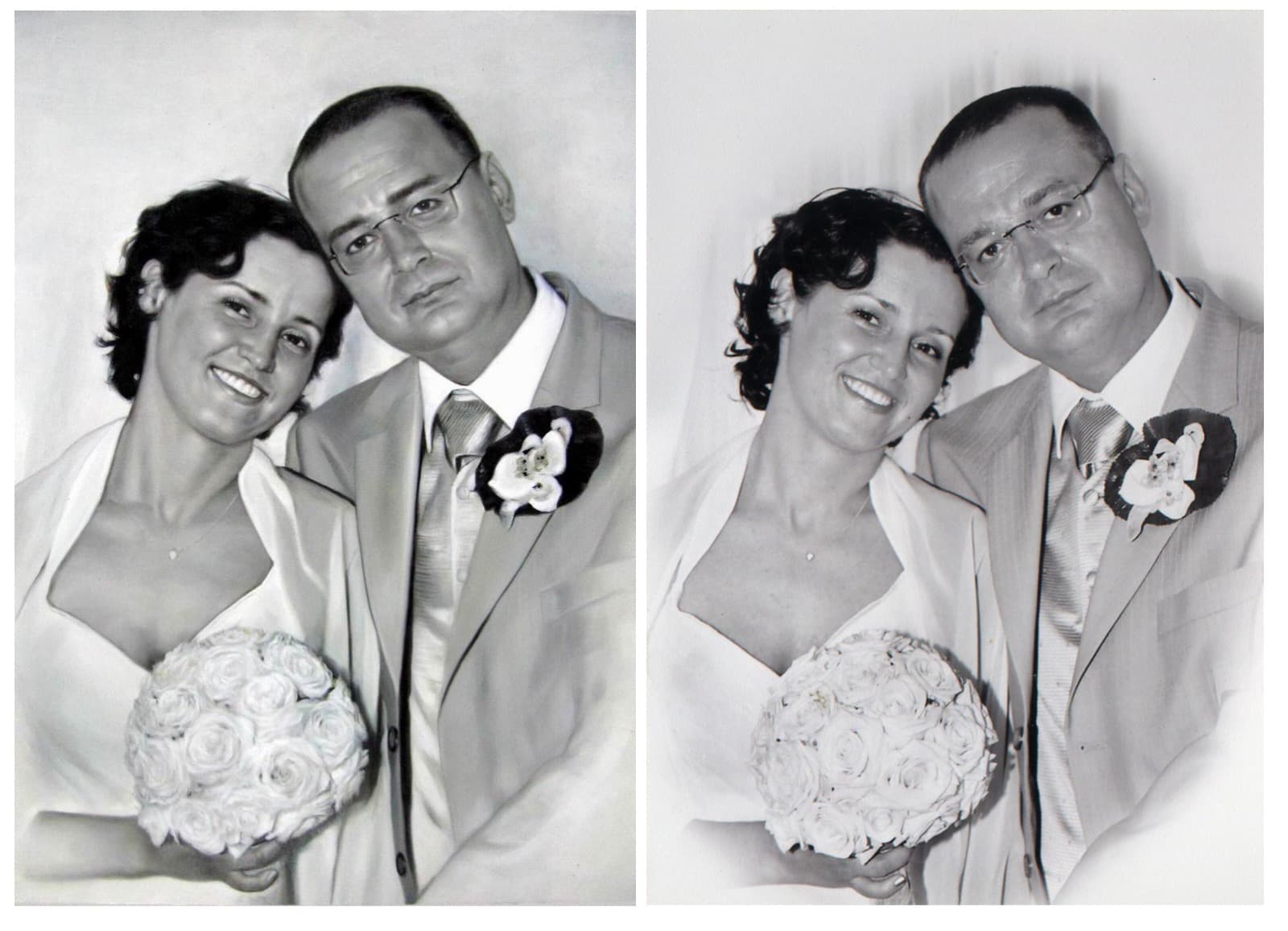 Wedding Couple Monochrome Bouquet