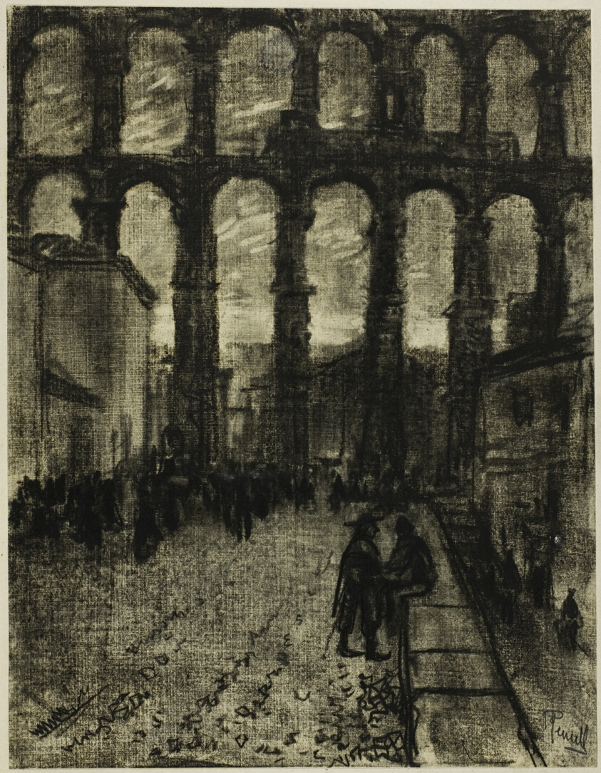 Segovia, The Aqueduct from Market, from Castilian Days by Joseph Pennell