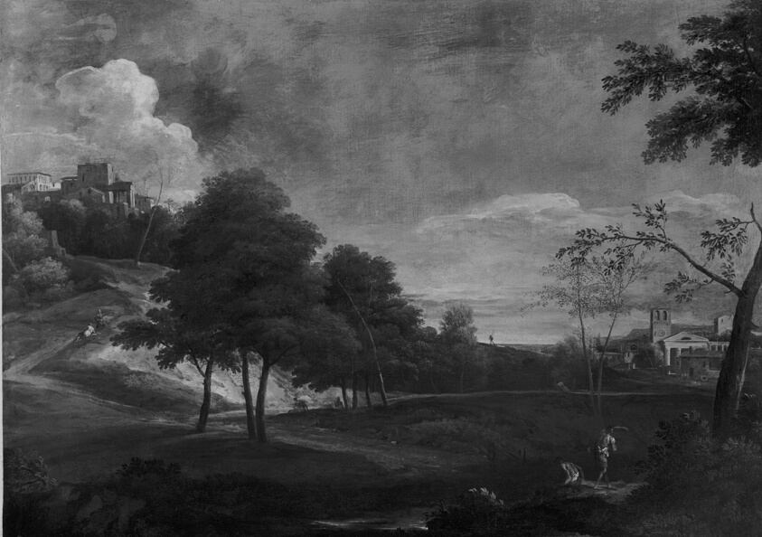 Landscape with Figures and Buildings by French