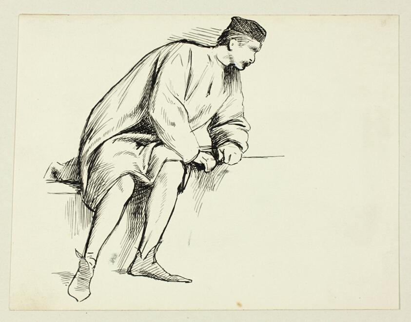 Seated Man Leaning on his Arm by Henry Stacy Marks