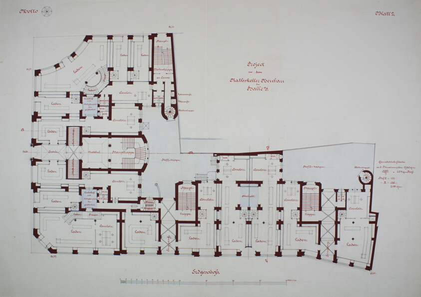 Rathskeller Neubau, Halle (Saale), Saxony-Anhalt, Germany, Ground Floor Plan by Peter Joseph Weber