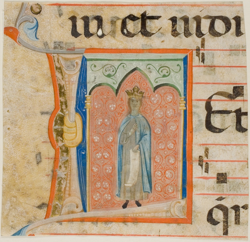 Female Saint in a Historiated Initial "L" from a Choir Book by Master of the Dominican Effigies