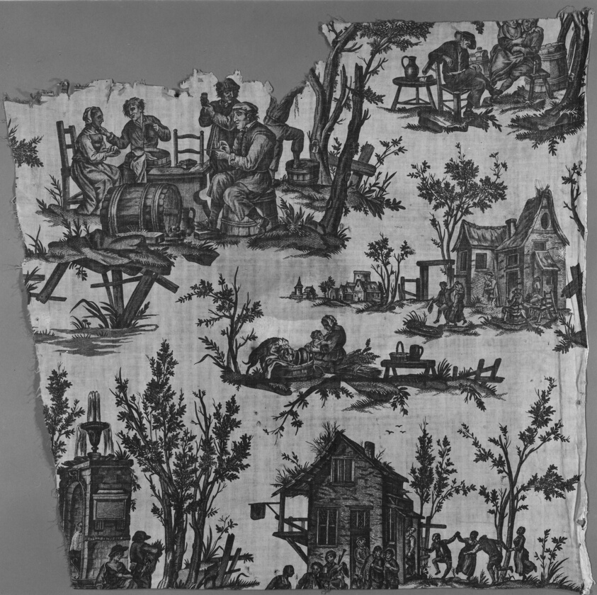 Scenes Flamandes (Furnishing Fabric) by Jean Baptiste Huet
