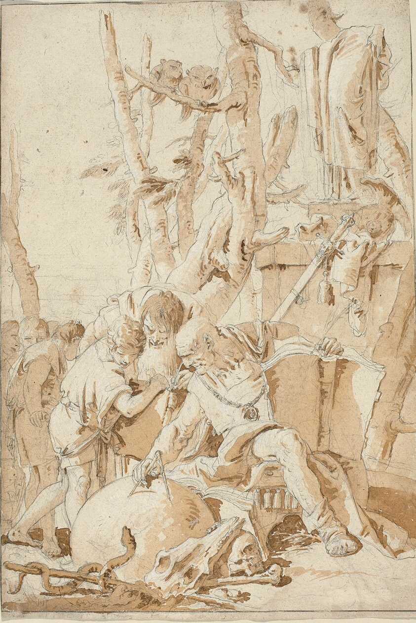 Democritus and Heraclitus Laughing and Sorrowing over the Follies of the World by Giovanni Battista Tiepolo