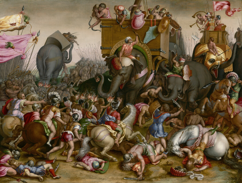 The Battle of Zama by After Cornelis Cort