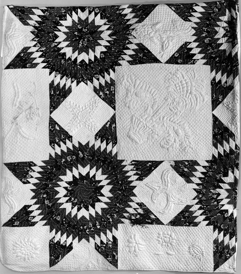 "Touching Star" or "Star of Bethlehem" Quilt by Almira Dudley Clay