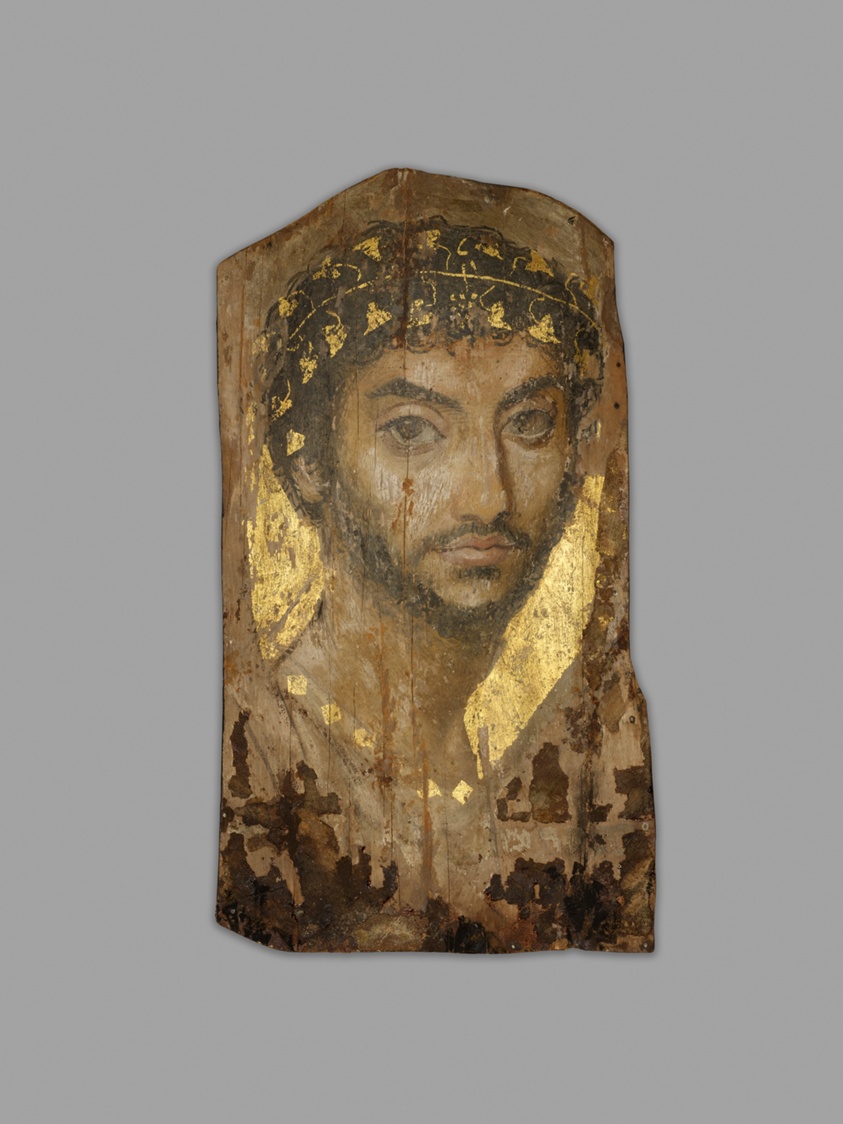 Portrait of a Man Wearing an Ivy Wreath by Ancient Egyptian