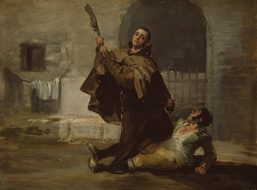 Friar Pedro Clubs El Maragato with the Butt of the Gun by Francisco José de Goya y Lucientes