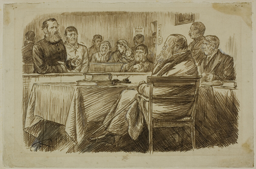 Court Scene by Charles Samuel Keene
