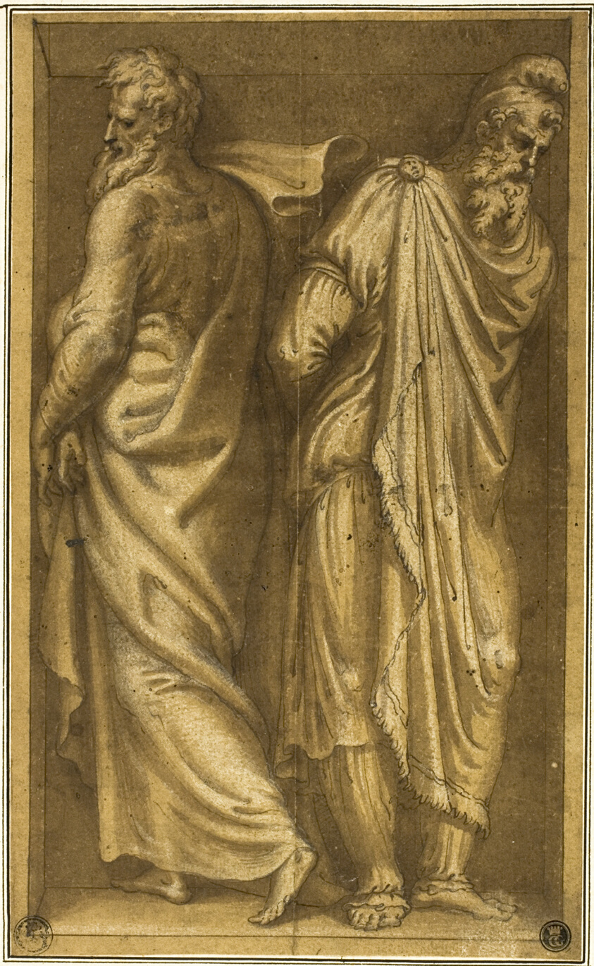 Two Standing Prisoners in a Niche by Bernardino Campi