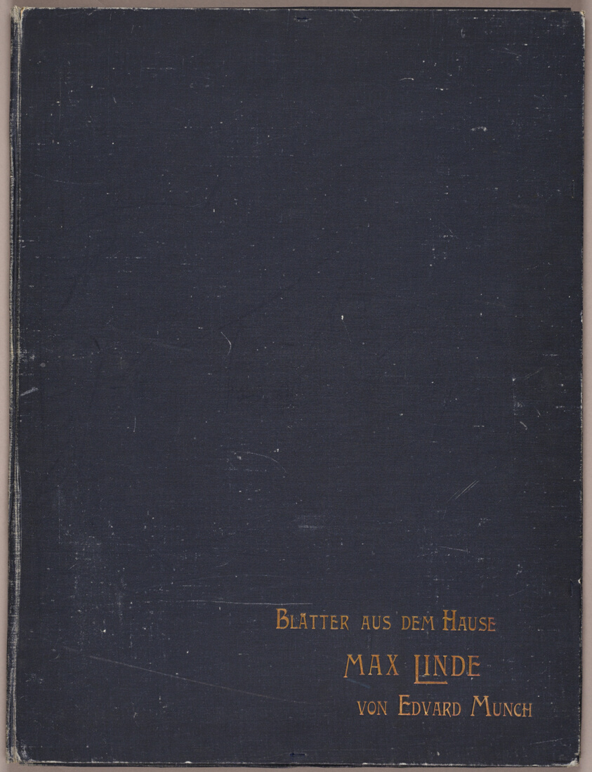 Portfolio cover and colophon page, from Max Linde's House by Edvard Munch