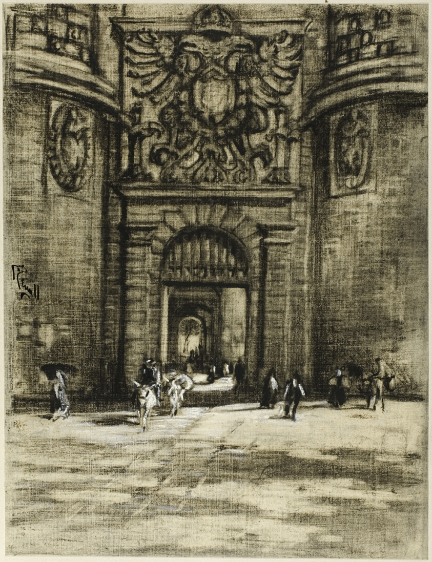 Porta Viragia, Toledo, from Castilian Days by Joseph Pennell