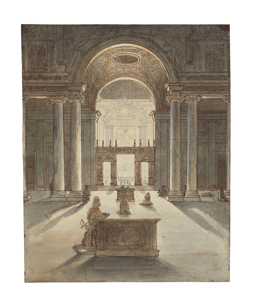 The Borghese Chapel in Santa Maria Maggiore, Rome by Jean Auguste Dominique Ingres