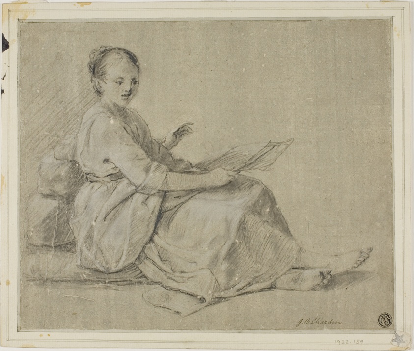 Barefoot Woman Seated on Ground by Jean Siméon Chardin