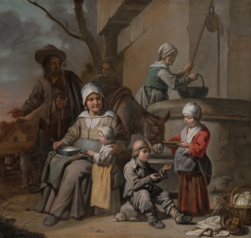 Peasant Family at a Well by The Master of the Children's Caps