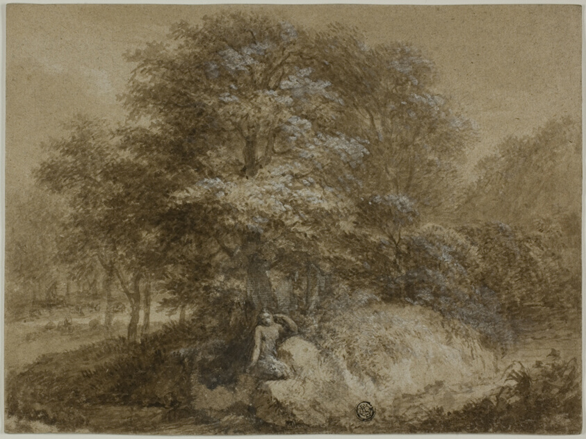 Shady Grove with Nymph Seated Under Tree by Adam Friedrich Oeser