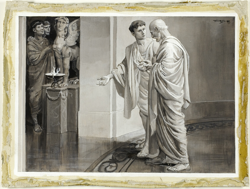 He Met Within the Murmurous Vestibule, His Young Disciple by Will Hicock Low