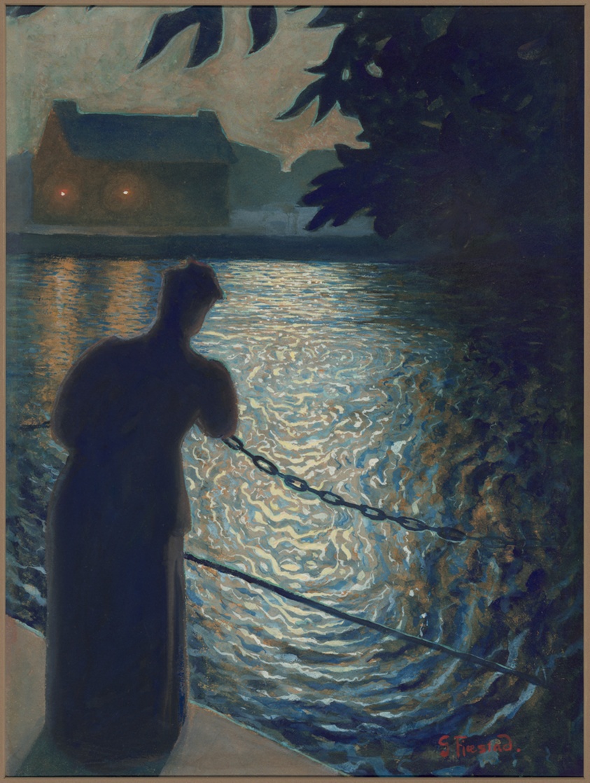 Moonlight, Örebro by Gustav Edolf Fjaestad