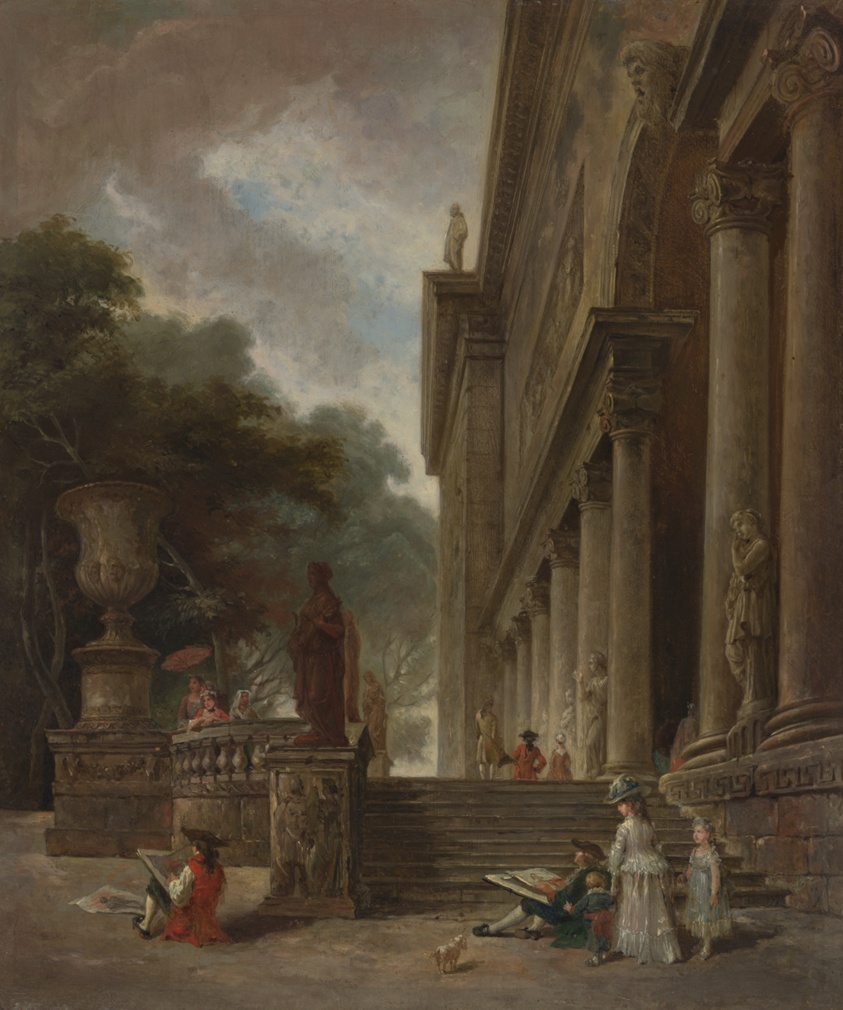 Colonnade and Gardens of the Medici Palace by Style of Hubert Robert