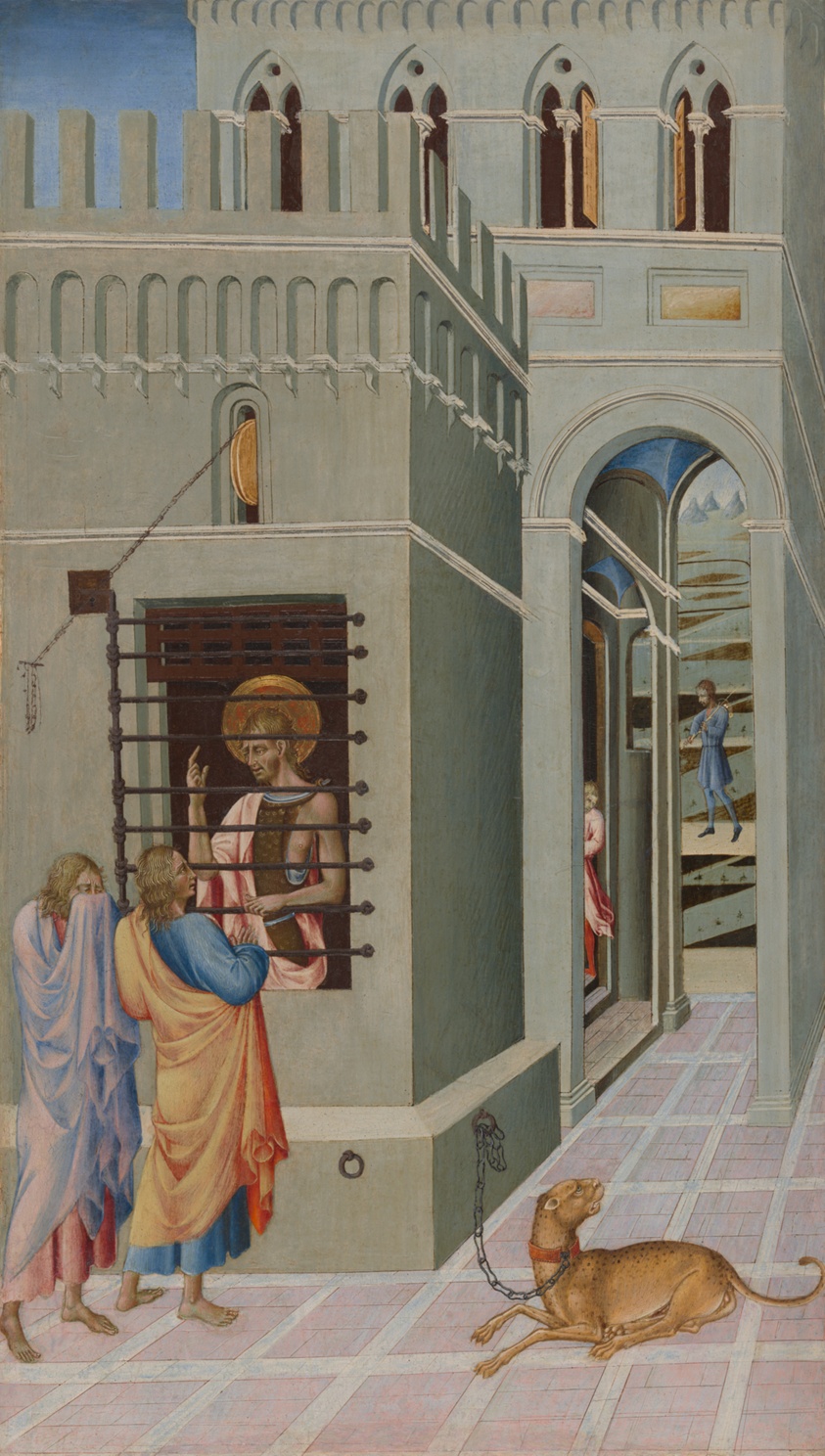 Saint John the Baptist in Prison Visited by Two Disciples by Giovanni di Paolo