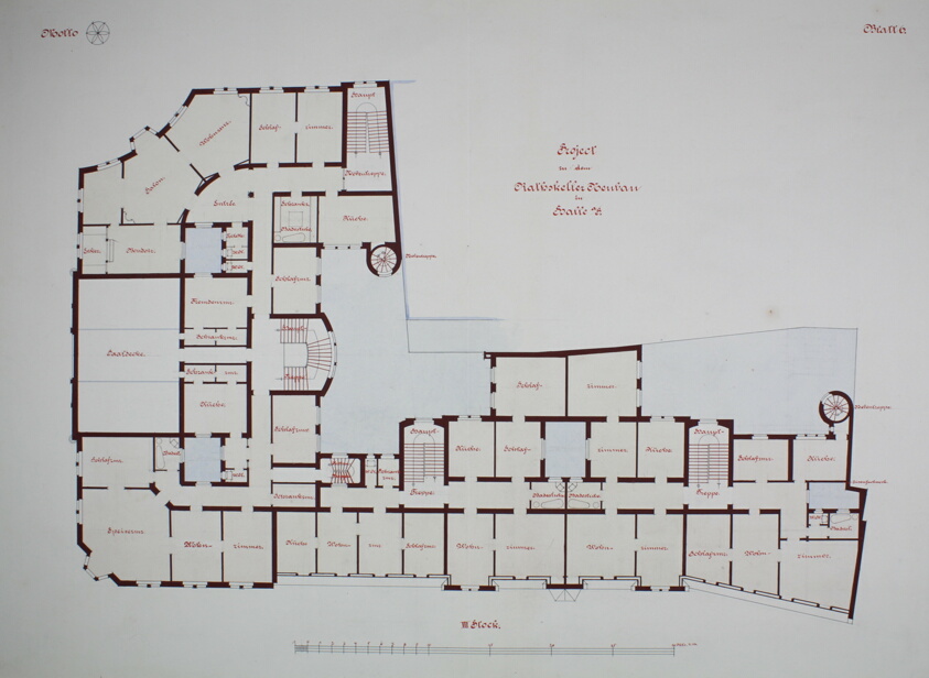 Rathskeller Neubau, Halle (Saale), Saxony-Anhalt, Germany, Third Floor Plan by Peter Joseph Weber