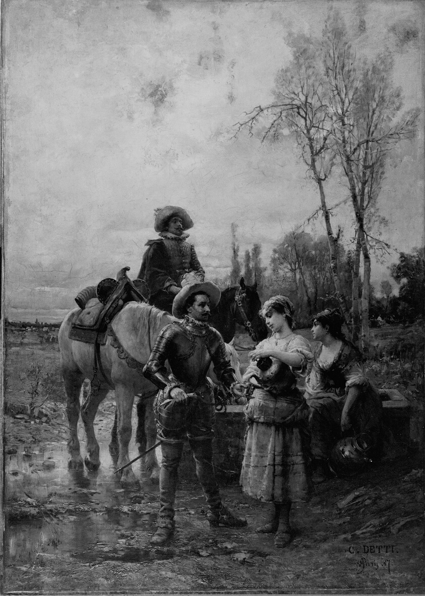 At the Fountain by Cesare Agostino Detti