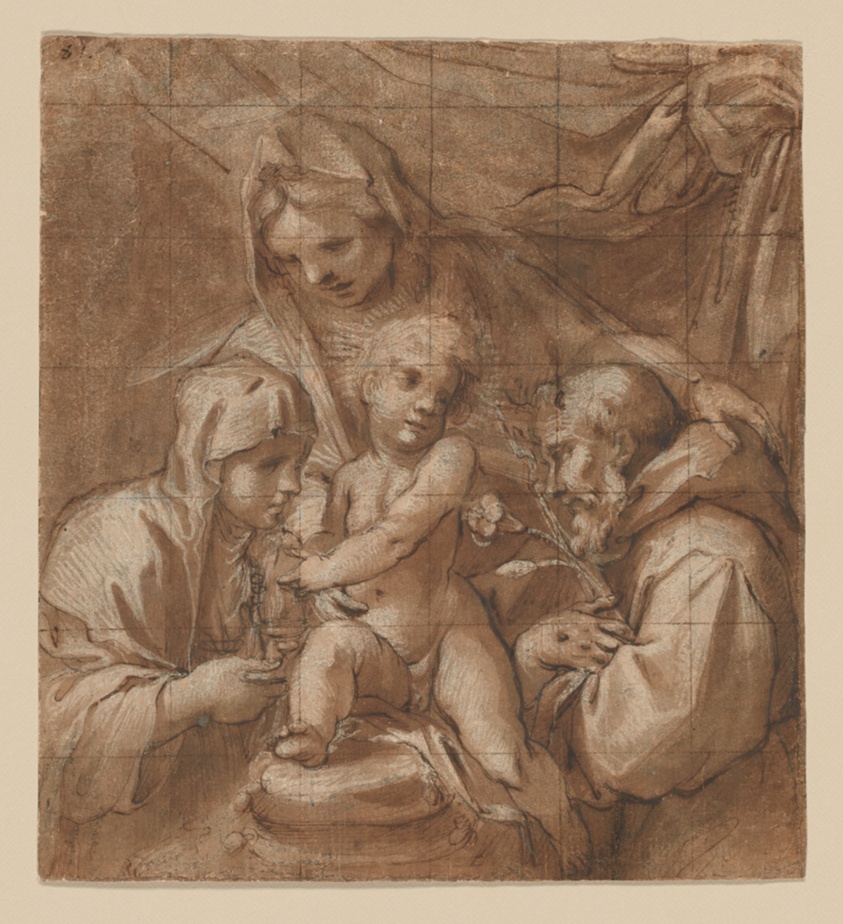 The Virgin and Child with Saint Clare and Saint Francis by School of the Carracci Family