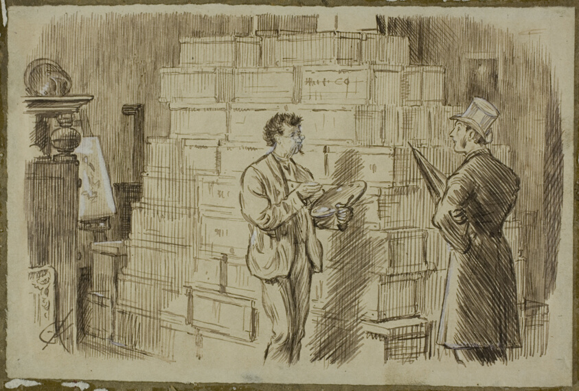 In the Studio by Charles Samuel Keene