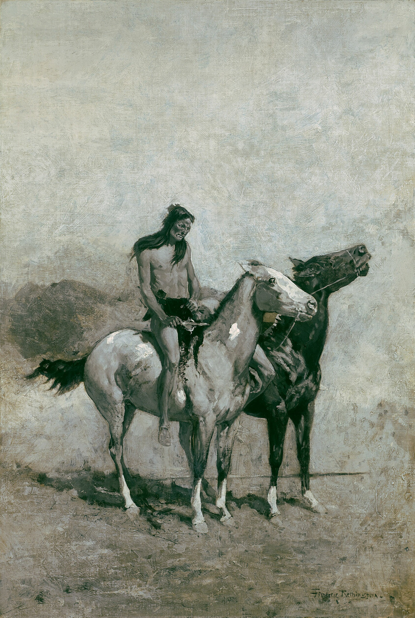 The Fire-Eater Slung His Victim Across His Pony by Frederic Remington
