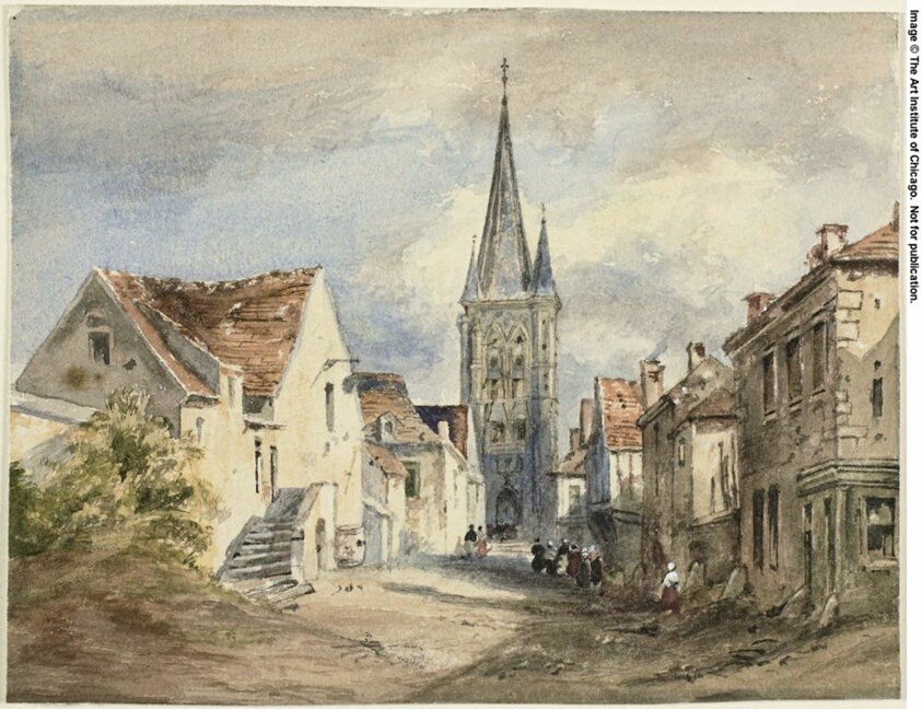 Street Scene in Northern France by Ambrose Poynter