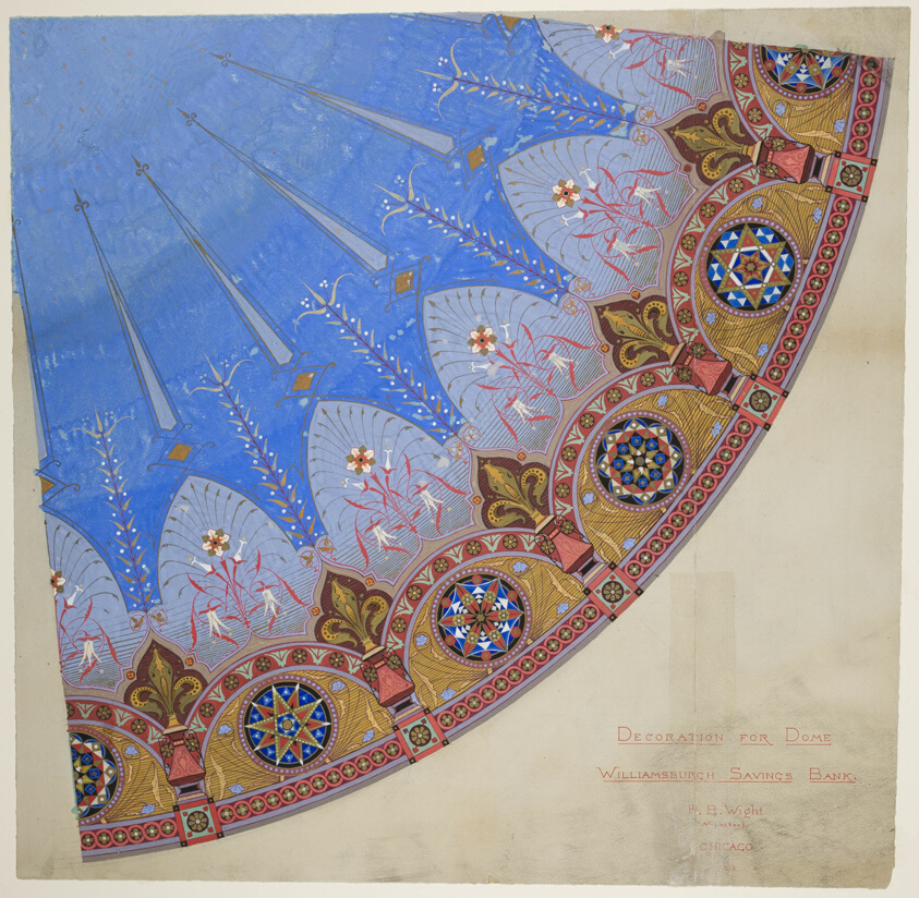 Williamsburg Savings Bank, Brooklyn, New York, Dome Decoration by Peter Bonnett Wight