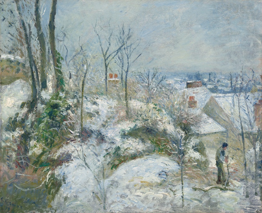 Rabbit Warren at Pontoise, Snow by Camille Pissarro