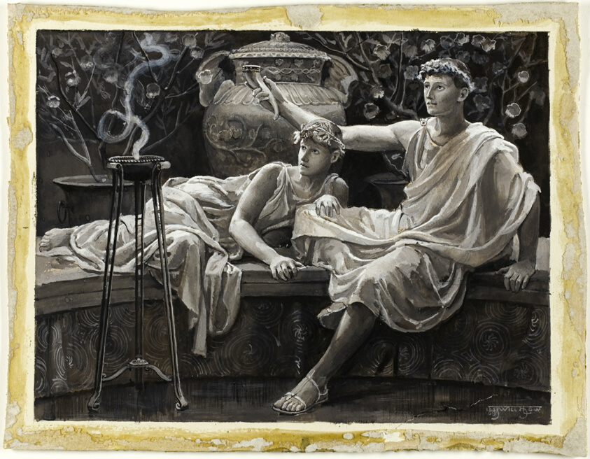 Checking His Love Trance, a Cup He Took Full Brimm'd by Will Hicock Low