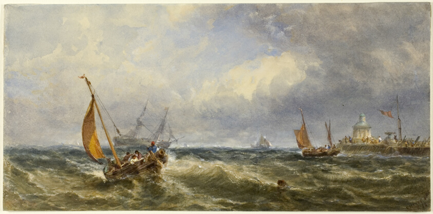 Coastal View with Shipping by Edwin Hayes