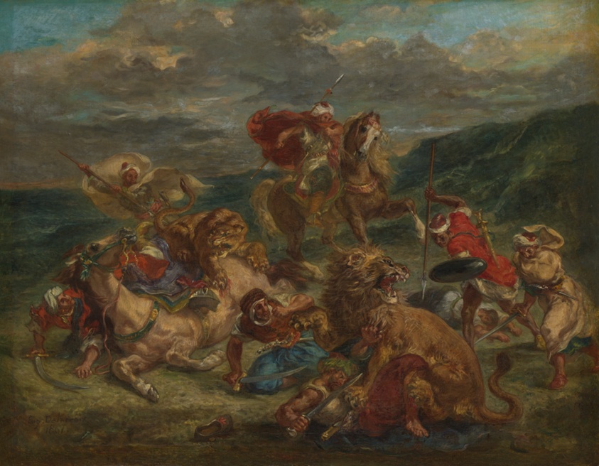 Lion Hunt by Eugène Delacroix