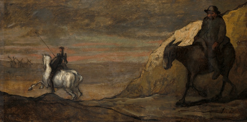 Don Quixote and the Windmills by Imitator of Honoré Victorin Daumier