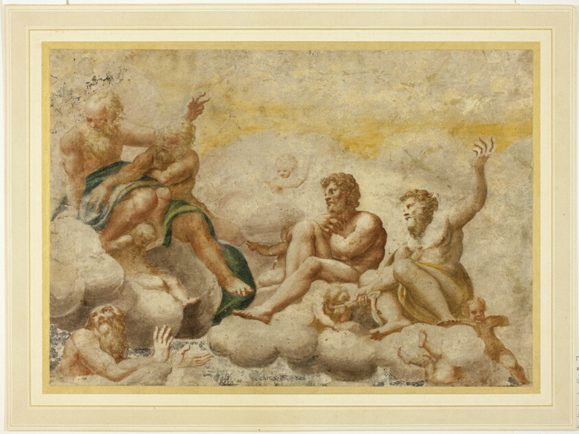 Saint Peter and other Seated Apostles, with Saint John the Evangelist Below by Antonio da Correggio