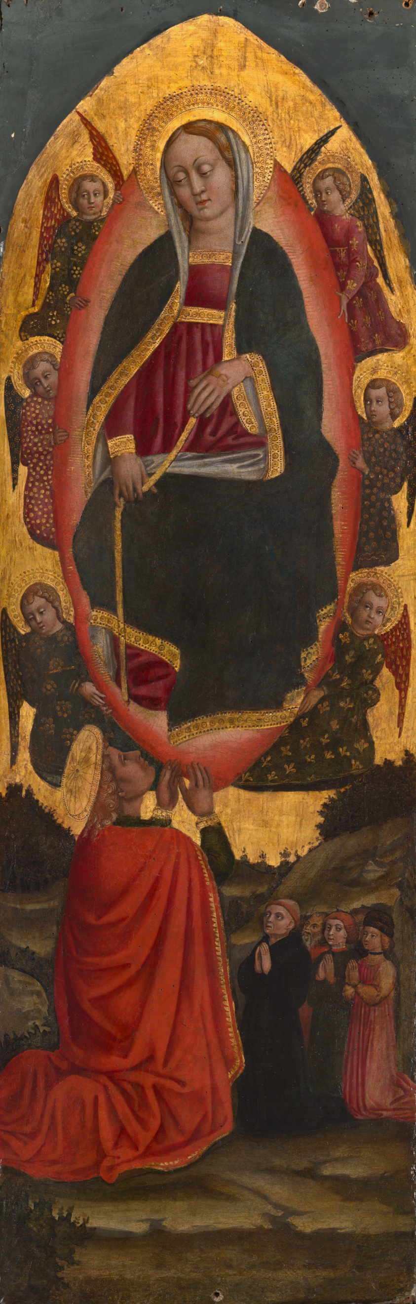 Panels from the Altarpiece of The Assumption of the Virgin with Saints: The Assumption of the Virgin by Italian
