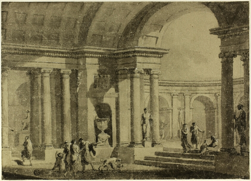 Classical Portico with Figures in Ancient Dress by Antonio Zucchi